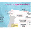 Imagen: Fragmento del mapa del acceso a la reparación facial en España