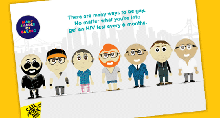 Imagen de la campaña de realización de pruebas de VIH ‘Many Shades of Gay’ de la Fundación del Sida de San Francisco.
