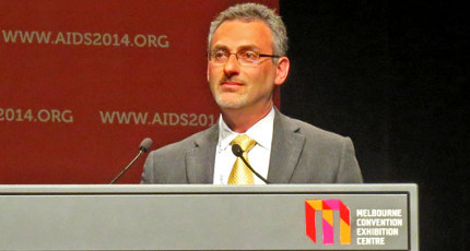 Daniel Cohen, de AbbVie, en su presentación en AIDS 2014. Foto: Liz Highleyman, hivandhepatitis.com.