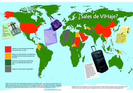 Imagen: Mapa de restricciones de viaje para personas con VIH