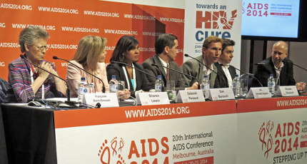 Conferencia de prensa Towards A Cure (Hacia una cura). Foto: Liz Highleyman, hivandhepatitis.com