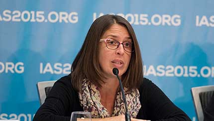 Sybil Hosek, en su intervención en la IAS 2015. Foto: ©Marcus Rose/IAS 