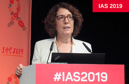 Susan Buchbinder, en su presentación en la IAS 2019. Foto: Liz Highleyman.